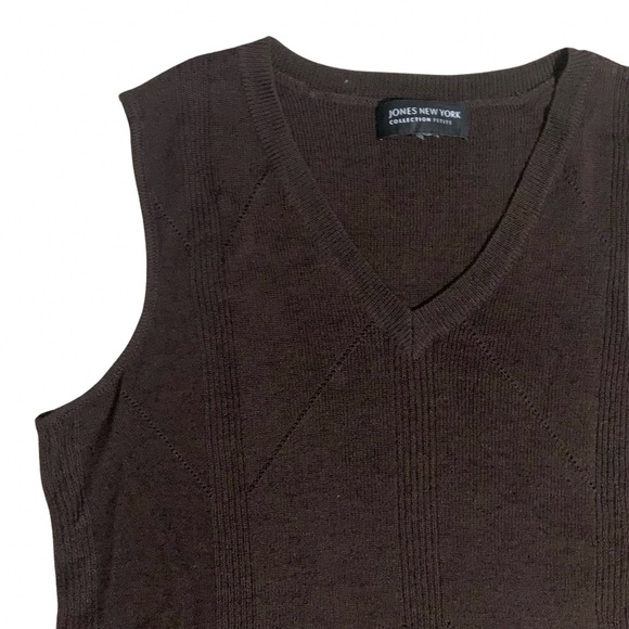 Jones New York brown sweater vest size:S - Picture 3 of 3